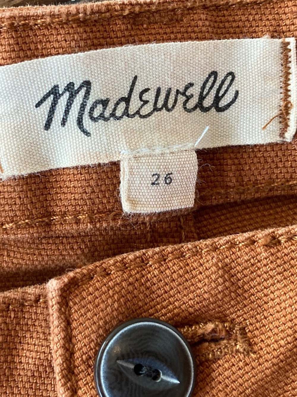 Madewell Emmett Slim Wide-Leg Crop Pants Size 26 Tawny Burnt Orange - Picture 4 of 8